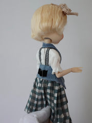 Plaid Denim Blythe BJD Outfit - Handmade Doll Clothes - ToastDoll