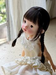 White Lace Ruffle Blythe BJD Dress Details | ToastDoll