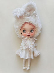White Bunny Blythe BJD Full Set - Handmade Doll Clothes - ToastDoll