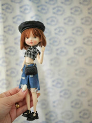 Top Denim Skirt Blythe BJD Set - Handmade Doll Clothes - ToastDoll