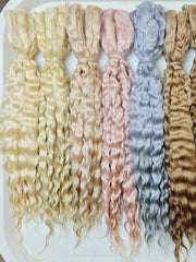 Natural Hand-dyed Mohair for Doll Wig, Mohair Strands Mohair Locks, Curl