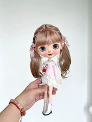 Pink Off-Shoulder Bubble Skirt Blythe Set On Doll Display | ToastDoll