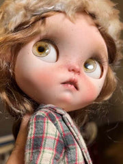 OOAK Custom Blythe Doll For Commission, Vintage Plaid