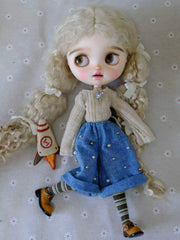 Miss Rocket Blythe 1/6 BJD Outfit On Lying Doll | ToastDoll