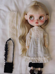 Pleated Cotton Blythe Outfit Front View | ToastDoll