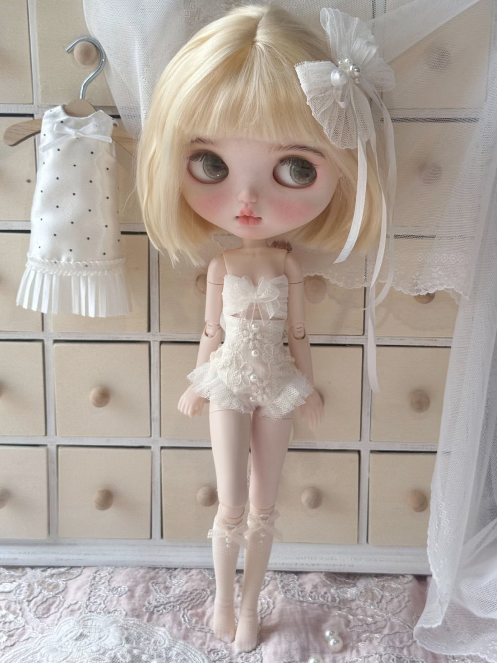 Lace Lingerie Blythe 1/6 BJD Set On Doll Display | ToastDoll