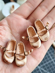 Beige Round Toe T Strap Blythe Flats | ToastDoll