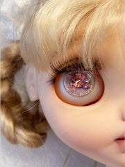 Pink Tone Crystal Blythe Eyechips - Handmade Doll Eyes - ToastDoll