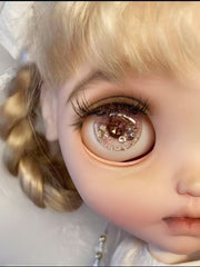 Pink Tone Crystal Blythe Eyechips - Handmade Doll Eyes - ToastDoll