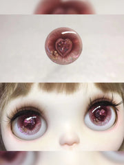 Handmade Blythe Eyechips, Pink Tone, Heart