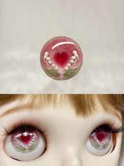 Handmade Blythe Eyechips, Pink Tone, Lily of the Valley
