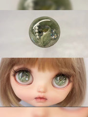 Handmade Blythe Eyechips, Green Tone, Lily of the Valley