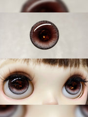 Handmade Blythe Eyechips, Brown Tone, Veining