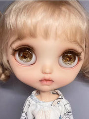 Handmade Blythe Eyechips, Brown Tone, Snow