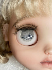Handmade Blythe Eyechips, Grey Tone, Flower