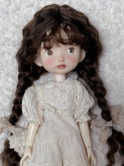 Brown Low Twin Braids With Bangs Handmade 1/6 BJD Wig | ToastDoll