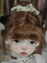 Milky Tea Brown High Bun Handmade 1/6 BJD Wig | ToastDoll