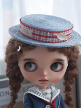 Handmade Blythe/BJD Hat, Blue Straw Hat