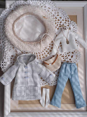 Plaid Overcoat Jeans Blythe Flat Lay | ToastDoll