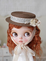 Sweet Boater Blythe Hat - Handmade Doll Accessory - ToastDoll
