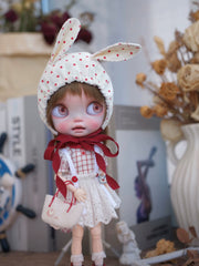 Red White Bunny Blythe 1/6 BJD Set | ToastDoll