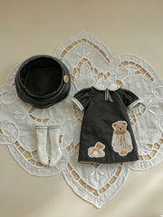 Black Bear Blythe 1/6 BJD Set Flat Lay | ToastDoll