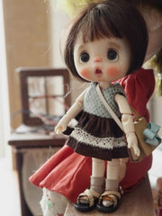 Pastel Leather Bow Ob11 Bag On Doll Display | ToastDoll