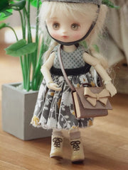 Pastel Leather Bow 1/6 BJD Bag On Doll Display | ToastDoll