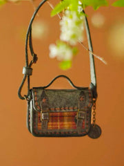 Leather Plaid Satchel Blythe Black Bag | ToastDoll