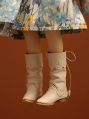 Handmade Shoes for Blythe/Obitsu,Lace Leather High Boots