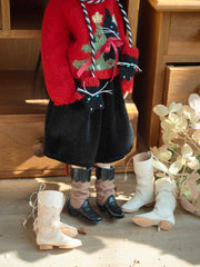Handmade Shoes for Blythe/Obitsu,Lace Leather High Boots