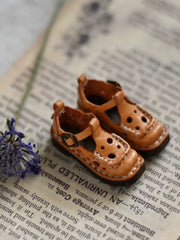 Cheese Hollow Leather Blythe Flats - Handmade Doll Shoes - ToastDoll