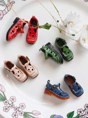 Cheese Hollow Leather Blythe Flats - Handmade Doll Shoes - ToastDoll