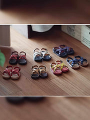 Cross Strap Blythe OB11 Sandals - Handmade Doll Shoes - ToastDoll