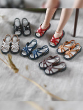 Retro Leather Blythe OB11 Sandals - Handmade Doll Shoes - ToastDoll