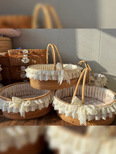 Handmade Doll Basket Carrier, Rattan Wicker