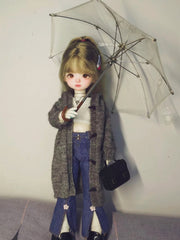 Classic Leather School Satchel Handmade BJD Bags Front View | ToastDoll