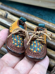 Handmade Shoes for Blythe/Obitsu, Woven Pattern Leather Shoes