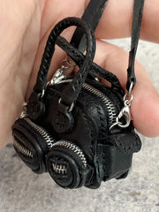 Multi-Zipper Blythe Black Bag Side View | ToastDoll