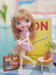 Vibrant Artisan Blythe Mary Janes On Doll Display | ToastDoll