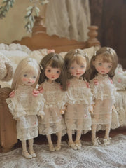 Pink Ribbon Silk Blythe BJD Dress On Doll Display | ToastDoll
