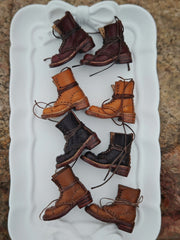 Lace-up Leather Blythe Boots - Handmade Doll Shoes - ToastDoll