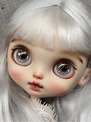 Handmade Blythe Eyechips, Reddish Brown Tone, Bow