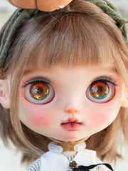 Handmade Blythe Eyechips, Orange Tone, Veining
