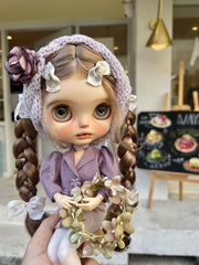 Handmade Outfit for Blythe/Pullip, Autumn Light Purple Sweater Set