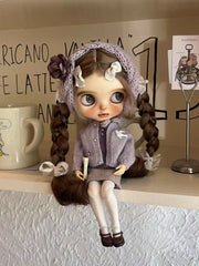 Handmade Outfit for Blythe/Pullip, Autumn Light Purple Sweater Set
