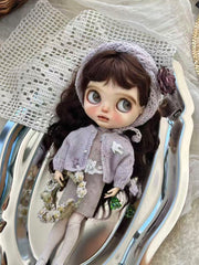 Handmade Outfit for Blythe/Pullip, Autumn Light Purple Sweater Set
