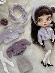 Handmade Outfit for Blythe/Pullip, Autumn Light Purple Sweater Set