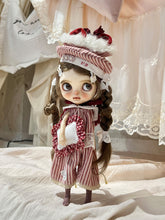 Handmade Outfit for Blythe/Pullip, Red Striped Meow Set