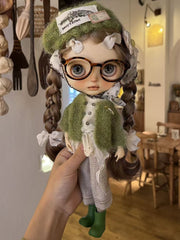 Handmade Outfit for Blythe/Pullip, Green Knit Clothes Set